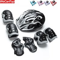 AliExpress WECANTOP 7PCS Kids Helmet Knee Elbow Pads Wrist Guard Sport Protective Gear Adjustable Scooter Skateboard Cycling Safety Set for Boy Girl