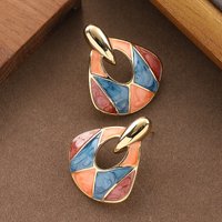 Niche personality enamel drop glaze color matching mini skirt earrings temperament versatile holiday style earrings for women