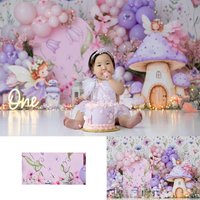 Dreamy Fairy Tale Mushroom Backdrop Pink Purple Fantasy Scene Kids Cake Smash Props Clothing Toys Baby Photography Backgrounds