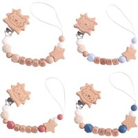 Baby Beech Clamp Pacifier Chain Cute Lion Bead Dummy Clip Strap Infant Chew Teething Toy