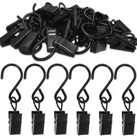 10-100PCS Stainless Steel Black S Clips Curtain Photos Decor Metal Wire Holder Hanging Photos Drapes Clip Clamp Replacement New