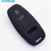 Silicone Car Key Cover Skin For Audi New A8 A7 A6 Q8 SQ8 Q7 S6 S7 RS7 E-Tron 3 Button Smart Remote Fobs Shell Protector Case Bag