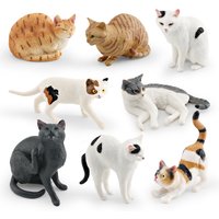 Solid Simulation Pet Cat Animal Model Cute Orange Farm Cat Figurine Desktop Decoration Mini Pet Cat Statue Ornament