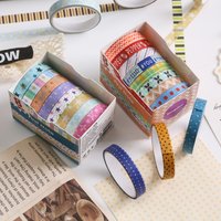 8Rolls Retro Decorative Washi Tape Set, Colorful Thin Patterned Strips for Scrapbook Planner Journal & DIY Art Crafts Supplies