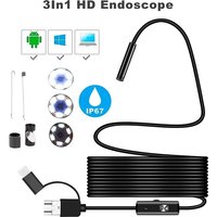 7.0mm Type C Mini Endoscope Camera IP67 Waterproof 6 LED Adjustable Flexible Borescope Only For Android Phone Laptop Computer PC