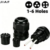 10PCS Mehr Löcher Wasserdichte Kunststoff Kabelverschraubung M20 * 1,5 Mit Abschlepplöcher M25 * 1,5 Nylonverschraubung M32 * 1,5 Schwarz Grau Dichtungsverbindung M16
