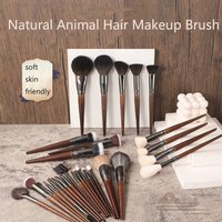 OVW Tierhaar-Make-up-Pinsel, komplettes Set, 28-teilig, Lippenpinsel, Lidschattenpinsel, weicher Make-up-Pinsel, Beauty-Tools, Wischpinsel, einzeln