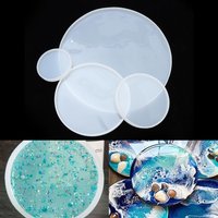 Transparente flüssige Kunst runde Untersetzer Harz Gussformen Silikon Epoxy Schmuck Anhänger Achat Herstellung Form Werkzeug DIY Zubehör