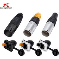 10pcs/5sets 8p8c RJ45 Waterproof Connector,Orange&Black, Panel Mount+Wire Connector, RJ45 Ethernet/Network Connector, IP65 Level