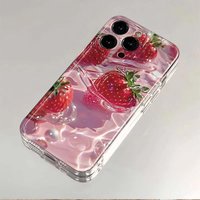Strawberry Lemon Water Fruit Clear Case for iPhone 16 15 14 13 12 11 Pro Max X XR XS Max 16e SE2 7 8 Plus Shockproof Soft Cover