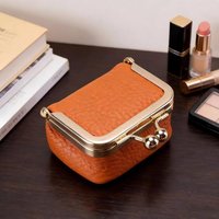 PU Leather Kiss Lock Coin Purse Solid Color Multifunctional Mini Small Item Bag Jewelry Bag Square Keys Lipsticks Earrings