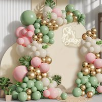 135pcs Sage Green Pink Balloons Garland Kit Olive Green Blush Metallic Golden Girl Shower Bridal Shower Birthday Party Decora