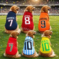 Summer Dog Clothes Spain Brazil FRANCE JPAN print Basketball Clothes Puppy T-Shirt Summer Pet Cat Shirts For soccer fans Dogs