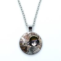 Hot Game Peripheral Danganronpa Necklace for Women Jewelry Cabochon Glass Pendant Fashion Statement Crystal Necklace Wholesale