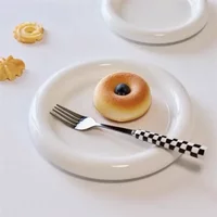 Korean ins tableware Internet celebrity chubby plate premium feeling breakfast plate cake cream dessert ewelry