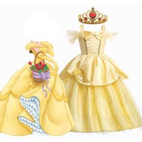 Robe de princesse La Belle et la Bête pour filles, costume de cosplay, robe de soirée élégante, enfants de 2 à 10 ans, Noël, anniversaire