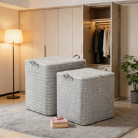 Family Laundry Basket & Storage 220L Big Foldable Box with Lid, Multi-Use Organizer for Clothes, Toys & Linens, Keeps Home Tidy
