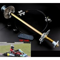 Go Kart 740mm Rear Axle Kit Brake Hub Disc Rotor T8F Chain Sproket Brake Assembly Master Cyclinder Wheel Hub Set Assembly