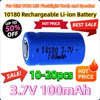 10-20pcs For Mini UC02 LED Flashlight Torch and Speaker 3.7V 10180 Rechargeable Li-ion Battery 100mAh