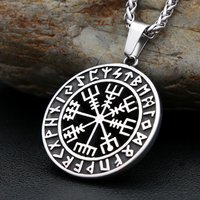 Nordic Vintage Viking Amulet Necklace Stainless Steel Compass Pendant For Men Women Unique Punk Simple Jewelry Gift Dropshipping