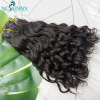 Seamless PU Clip In Human Hair Extensions Burmese Curly Clips Hair Styles Invisible Clip Ins Human Hair Water Wave For Women