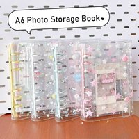 A6 Polka Dot Star Bow Photo Album Double Snap PVC Soft Cover Color Clip Polaroid Idol Photo Photocard Binder