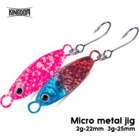 Kingdom 2pcs Jigging Fishing Lures 2g 3gSinking Fishing Metal Jig Lure Metal Jig With Single Hook Hard Bait Fishing Accessories