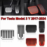 Aluminum Brake & Accelerator Pedal Cover for Tesla Model 3 Highland/Model Y (2023-2025) Easy Install Anti-Slip Foot Pads Premium