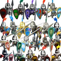 Medieval Military Soldiers Figures MOC Building Blocks Castle Black Eagle Wolf Octopus Griffin Ancient Knight Waffen Bricks Toys