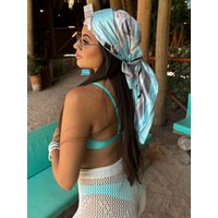 Luxury Brand Silk Satin Square Scarf Women Hijab Bandana Muslim Headscarves Shawl Wrap Ladies Headband Neckerchief Foulard 90cm