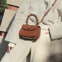 New Version Hs Salome Saddle Bag Handbag Bamboo Node Cowhide Leather Handheld Bag Fashionable Women's Handbag
