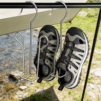 3 PCS Stainless Steel Suspended Shoe Racks, Anti Slip Rubber Tips Rust Resistant Clips Suitable for Various Shoes and Clothing