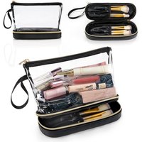 Transparent Makeup Bag Multi Functional Double Layer Large Capacity Storage Portable Travel Need Bag
