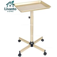 Gold Rolling Lifting Salon Tray Champagne Adjustable Height Hair Stylist trolley hair salon furniture storage cart