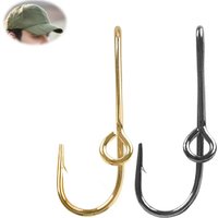 5Pcs/6Pcs Fishing Hooks Hat Pins Tie Clips for Fishing Hat Hook Clip Gold Black Fish Hook Hat Clip Fish Hooks for Hat