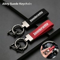 Deluxe New Alloy Keyring Motorcycle Suede Leather Keychain For Lambretta G350 Special X300 V200 V-Special Barona V50 V125 200