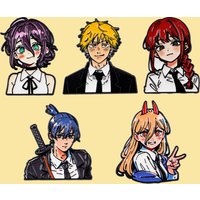 1-5pcs/Set Cute Chibi Anime Figure Enamel Pin Manga Brooches For Lapel Pins Badge on Backpack Accessories Fashion Jewelry Gifts