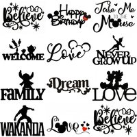 Happy Birthday to the new DIY metal cutting knife mold of Disney in 2026. Love die-cut greeting card decoration text.