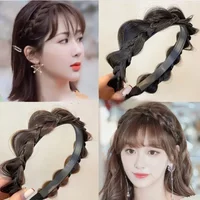 Fishbone Braid Hairband Women Fake Hair Headband One Piece Braided Hair Clip Head Wrap Hair Accessories