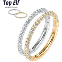 G23 Titanium 16G Nose Conch Ring Surgical Steel Helix Conch Tragus Earrings Cross Heart Design Hinge Segment Ring for Women Men