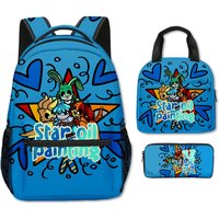 Cartoon Novelty Cool smiling critters 3D Print 3pcs/Set Student School Bags Laptop Backpack Crossbody Lunch bag Pencil Case