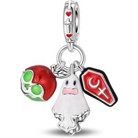 925 Sterling Silver Charms Bead Halloween Little Ghost Dangle Fit Original Bracelet DIY Women Jewelry Gift