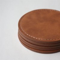 Home Decor Waterproof Faux Leather Cup Coaster Heat Resistant Circular Round Cup Pads Insulation Mat Coffee Mats