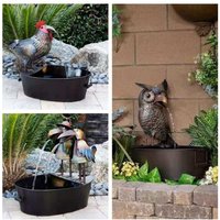 For Garden Gardening Decorations Fountains Yard Art Decor Resin Animal Pattern Toucan Waterfall Fountain Decoration Yard Decor