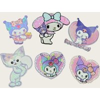 Kawaii Anime Cinnamoroll My Melody Kuromi Ironing Cloth Embroidered Patch T-shirt Jeans Back pack Sewing Fabric Patch