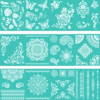8x10inch Reusable Self-Adhesive Silk Screen Printing Polymer Clay Vintage Flowers Leaf Stencil For Furniture Clothing DIY Crafts