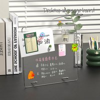 Desktop message board Acrylic transparent notepad Office memo board can be written home memo board magnetic desktop board