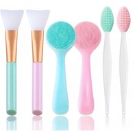 3/6 Pieces of Silicone Manual Facial Scrub Beauty Kit, Skin Friendly Exfoliating Facial Scrub Facial Mask Brush
