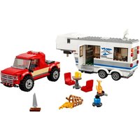 City series 60182 Pickup Caravan Car Building Blocks Bricks Parent-child camping rv Toys for Children Christmas Gifts Outdoor