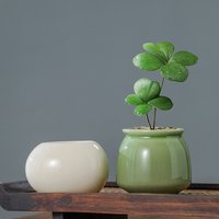 1PC Small Round Ball Flower Pot Small Fresh Ceramic Succulent Flower Pot Creative Simple Gardening Supplies Home Decoration
